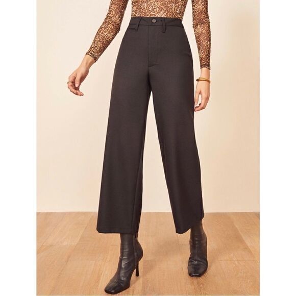 REFORMATION wool blend Peche Wide Leg Pants - Picture 1 of 12